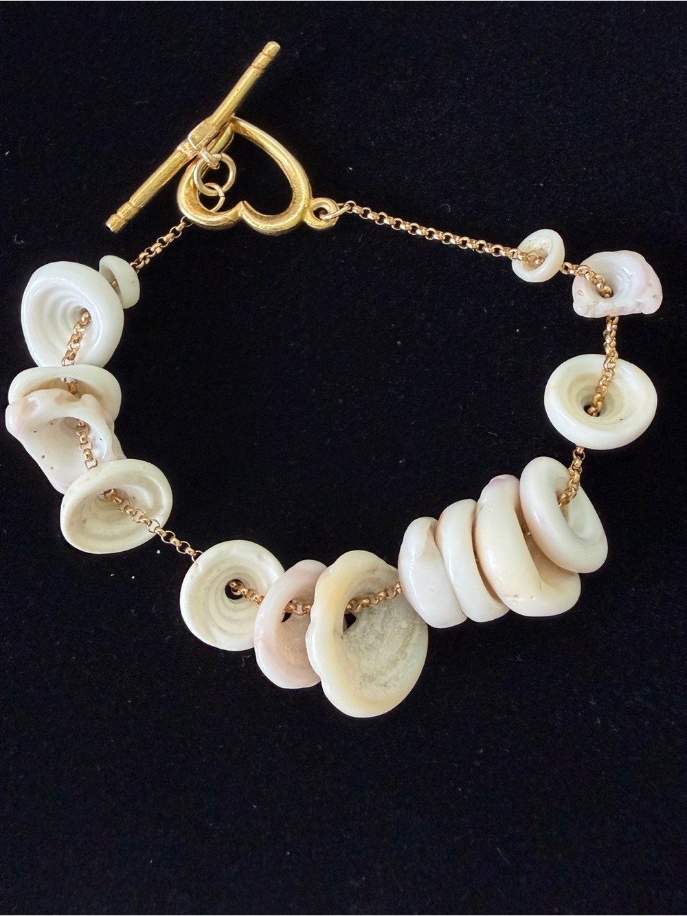 Gold Toggle Puka Shell Bracelet
